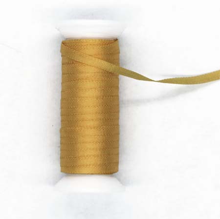 252 - Seidenbändchen 2 mm breit, 10-m-Spule, Farbe: Senf